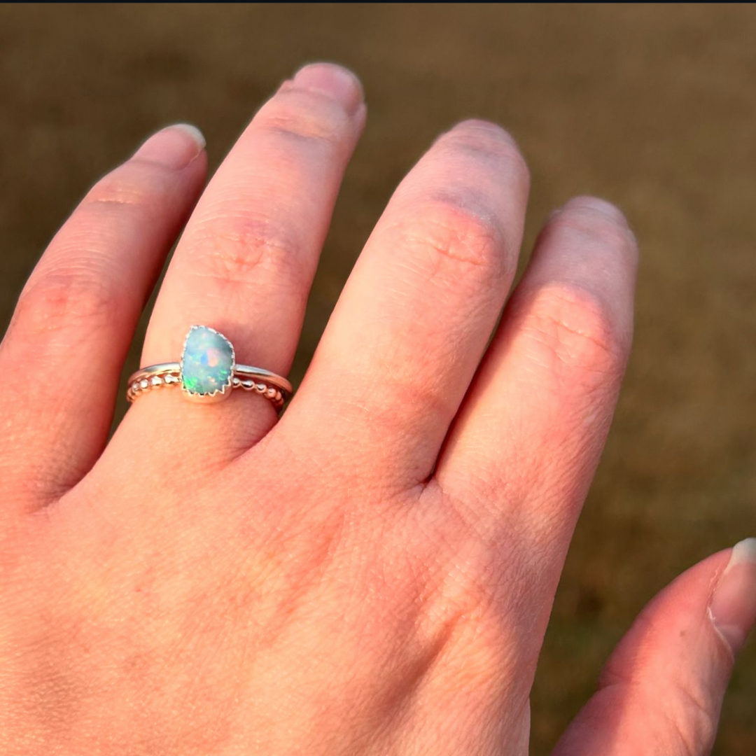 Sold - Australian Opal Ring // Size 6.5 // Custom for Elsie