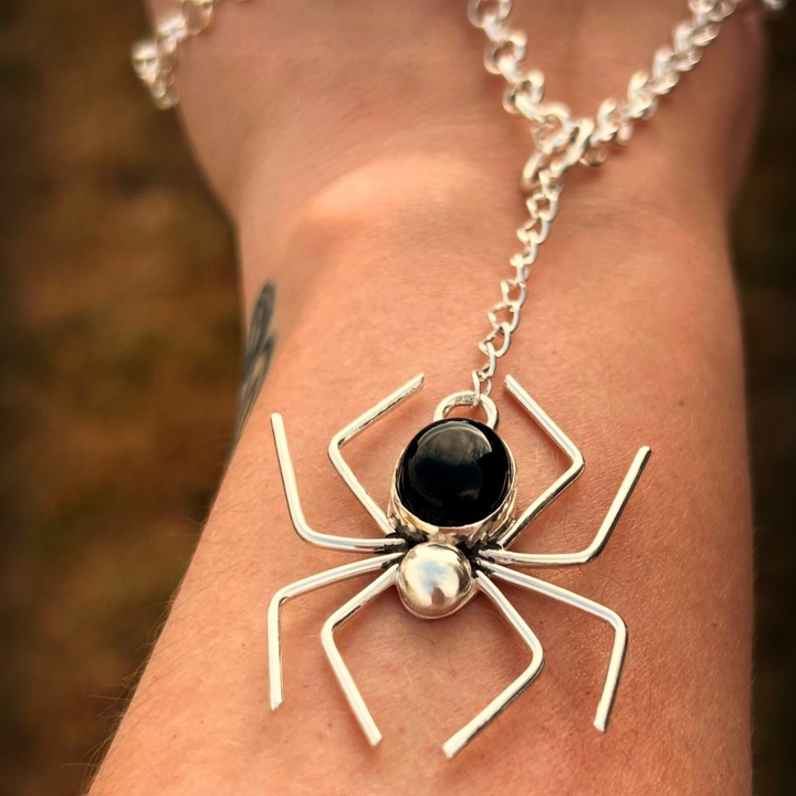 Onyx Spider Necklace // Ready to Ship