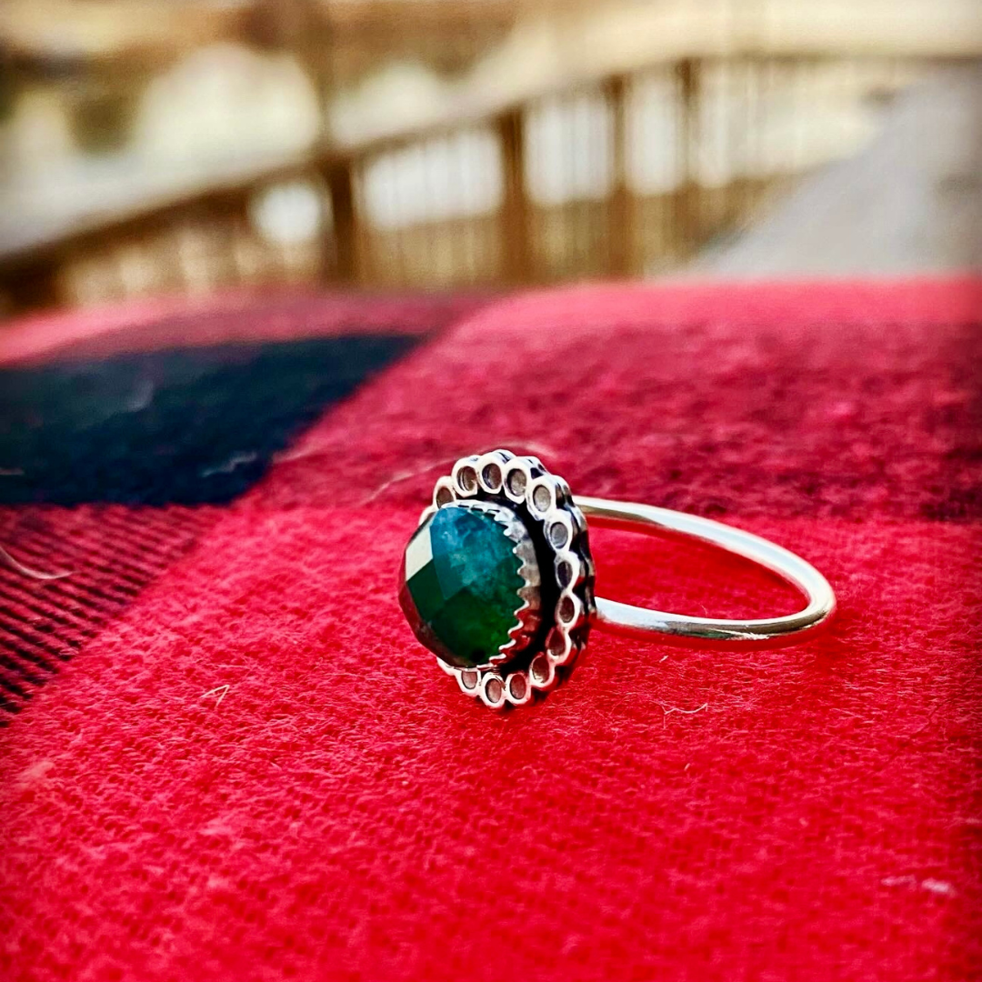 Moss Agate Ring // Size 8