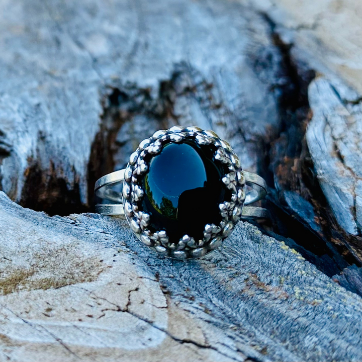 Black Onyx Ring // Size 8.5