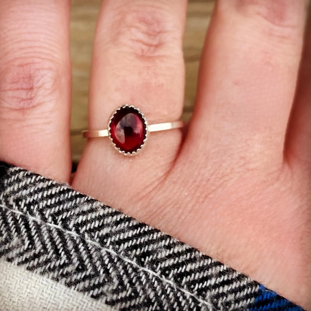 Little Red // Garnet Stacking Ring // Made to Order