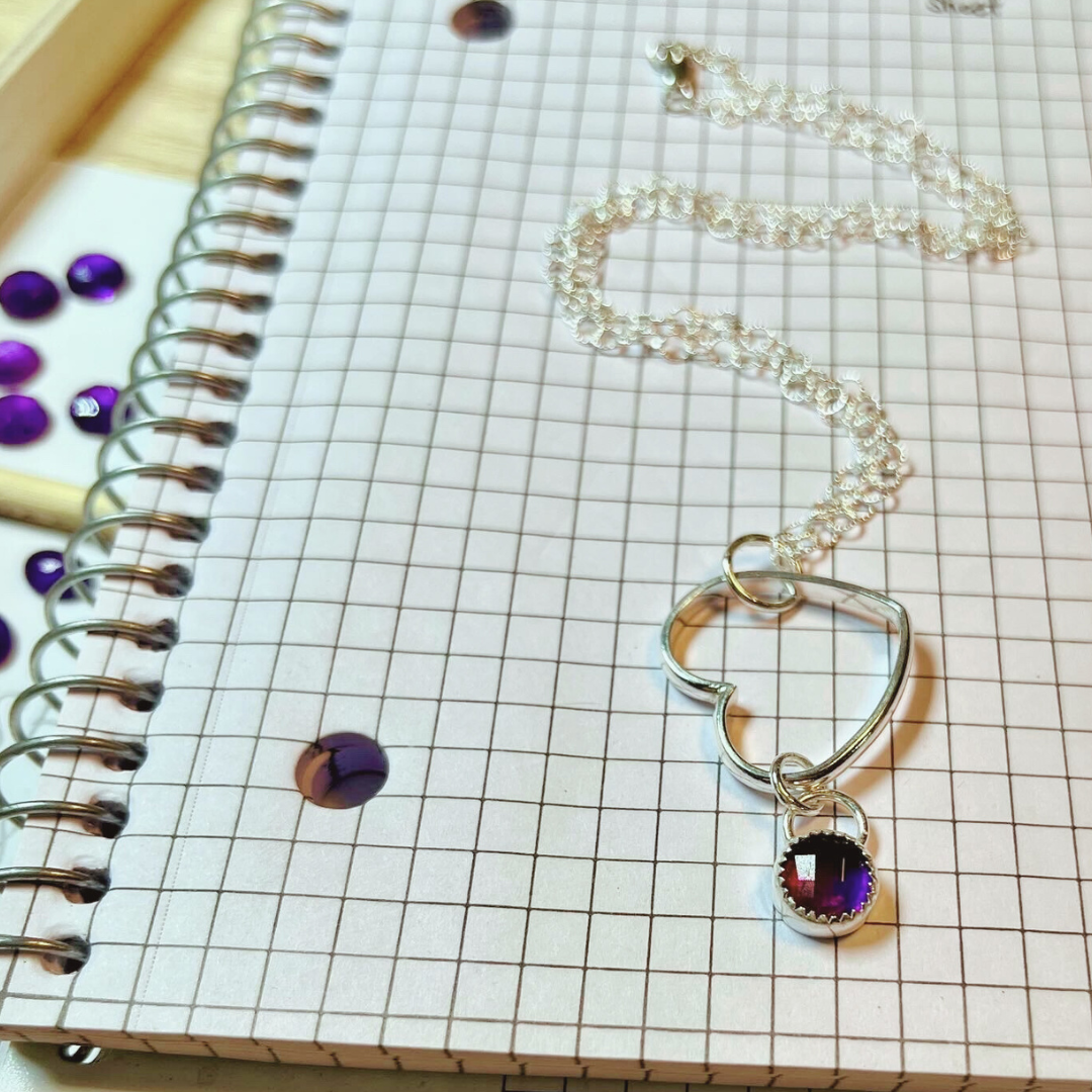 Heart + Amethyst Necklace // Ready to Ship