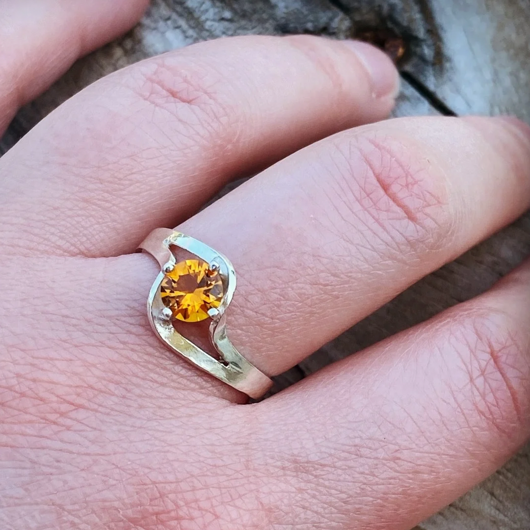 Twisted Citrine Ring // Size 8.5 // Ready to Ship