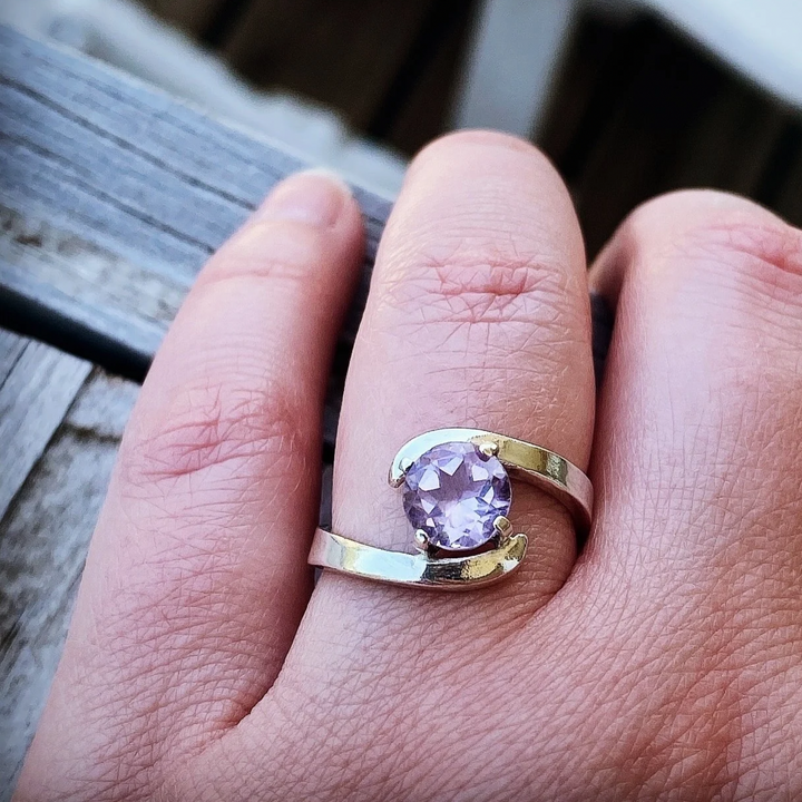 Twisted Pink Amethyst Ring // Size 6.75 // Ready to Ship