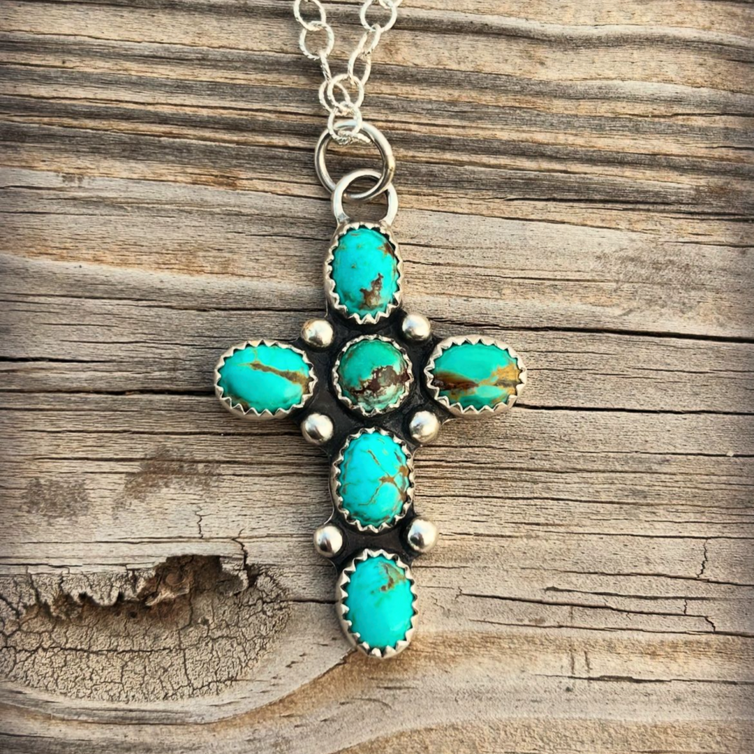 Turquoise + Cross // 16in. Necklace