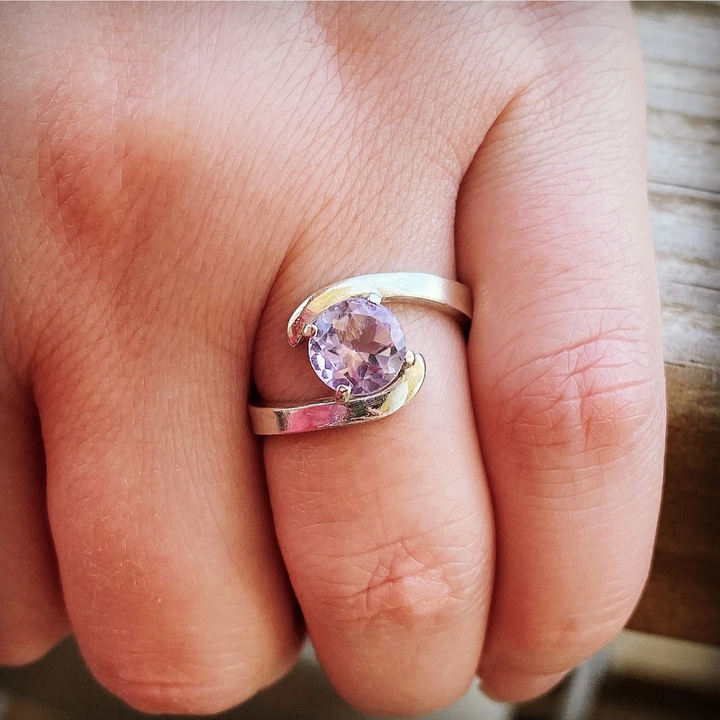 Twisted Pink Amethyst Ring // Size 6.75 // Ready to Ship