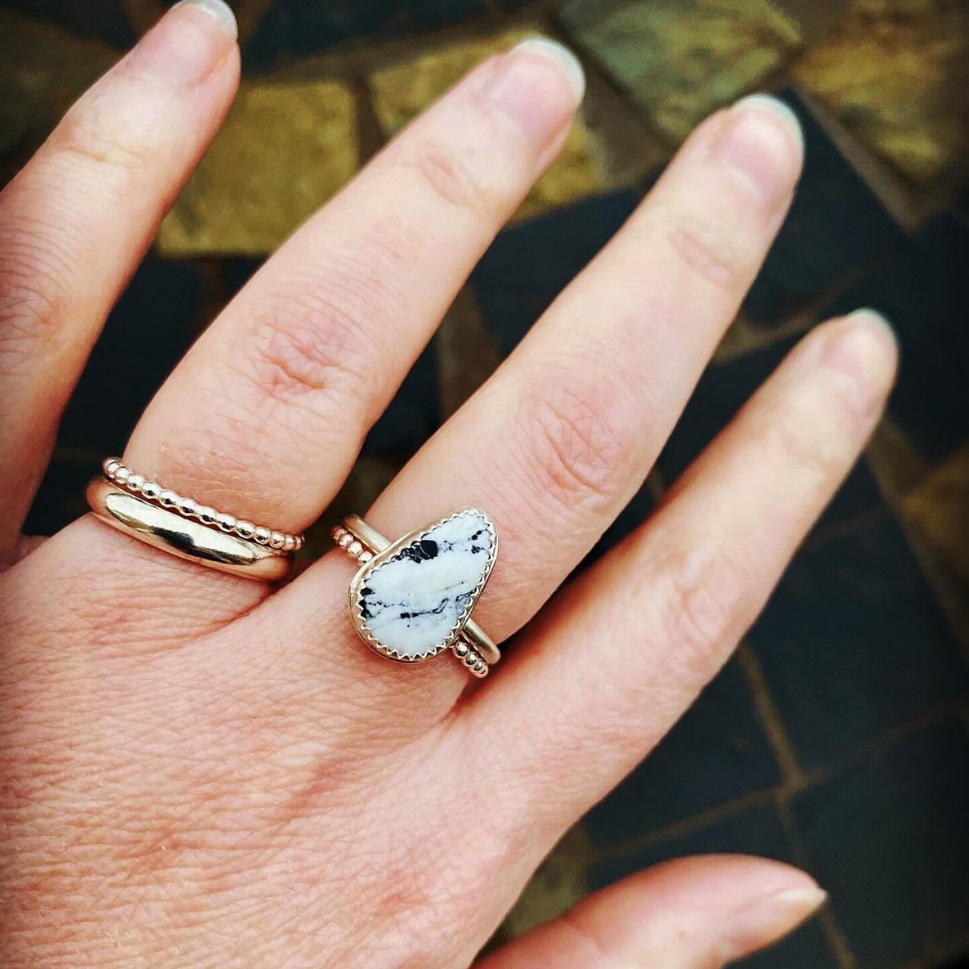 White Buffalo Ring // Size 6