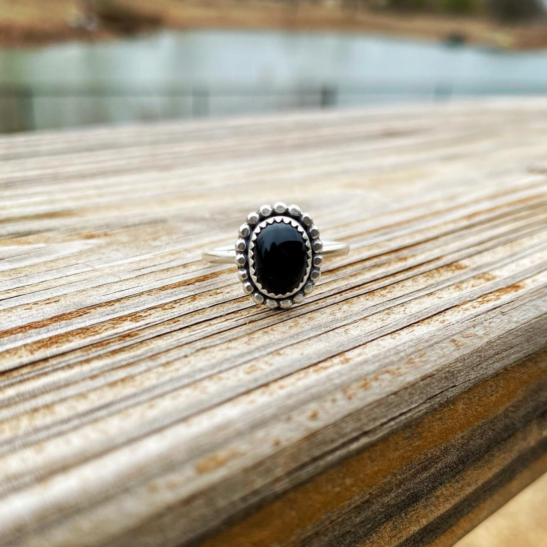 Midnight // Black Onyx Stacking Ring // Made to Order