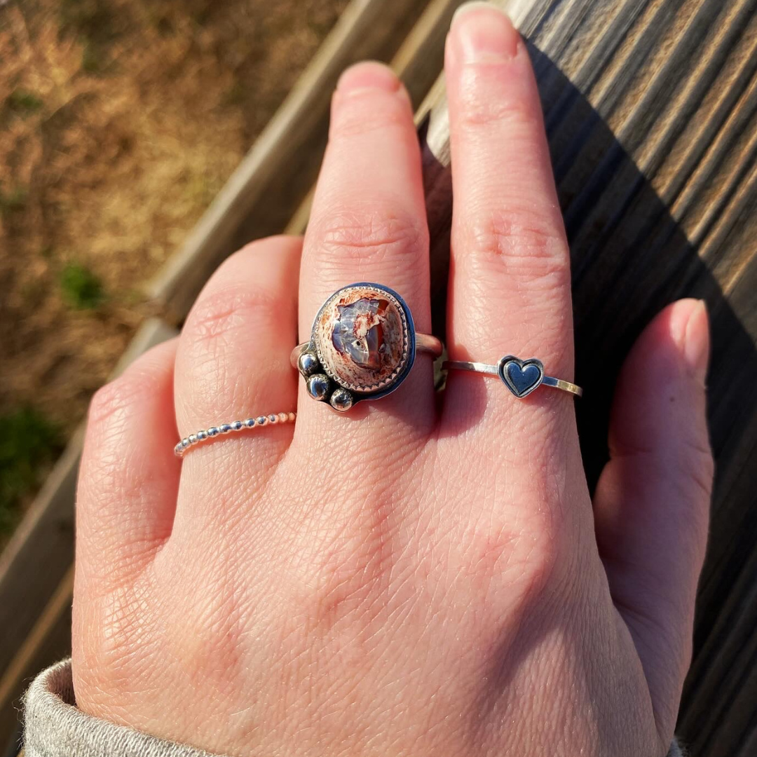 Mexican Fire Opal Ring // Size 8.75