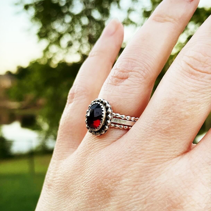 Holidaze // Garnet Stacking Ring // Made to Order