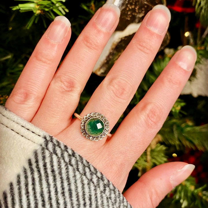 Moss Agate Ring // Size 8