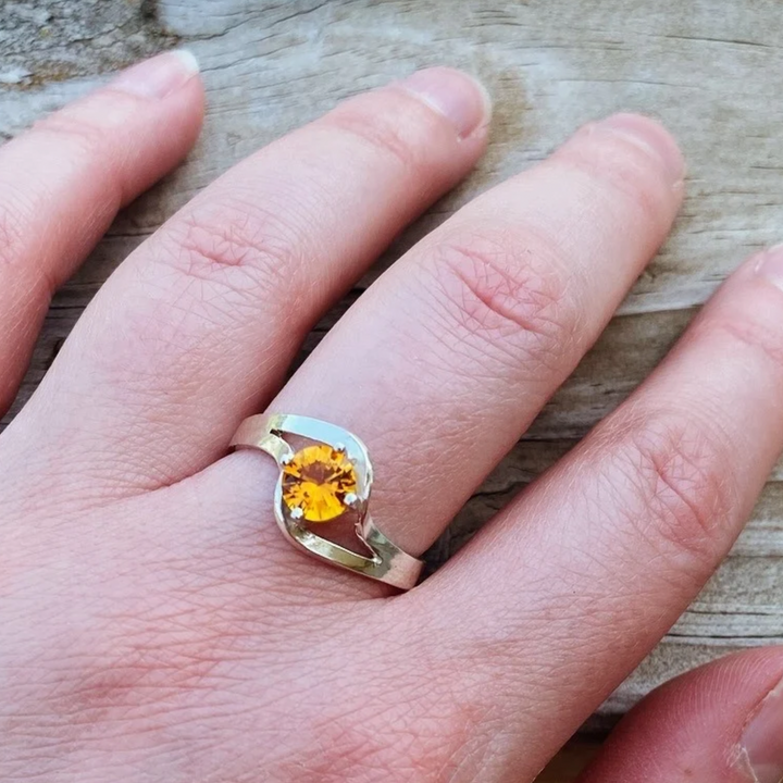 Twisted Citrine Ring // Size 8.5 // Ready to Ship