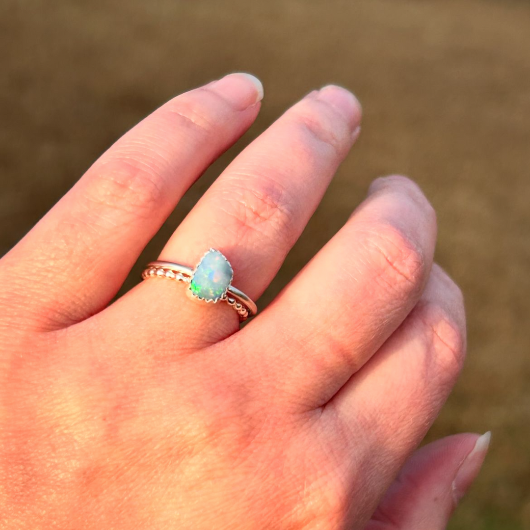 Sold - Australian Opal Ring // Size 6.5 // Custom for Elsie