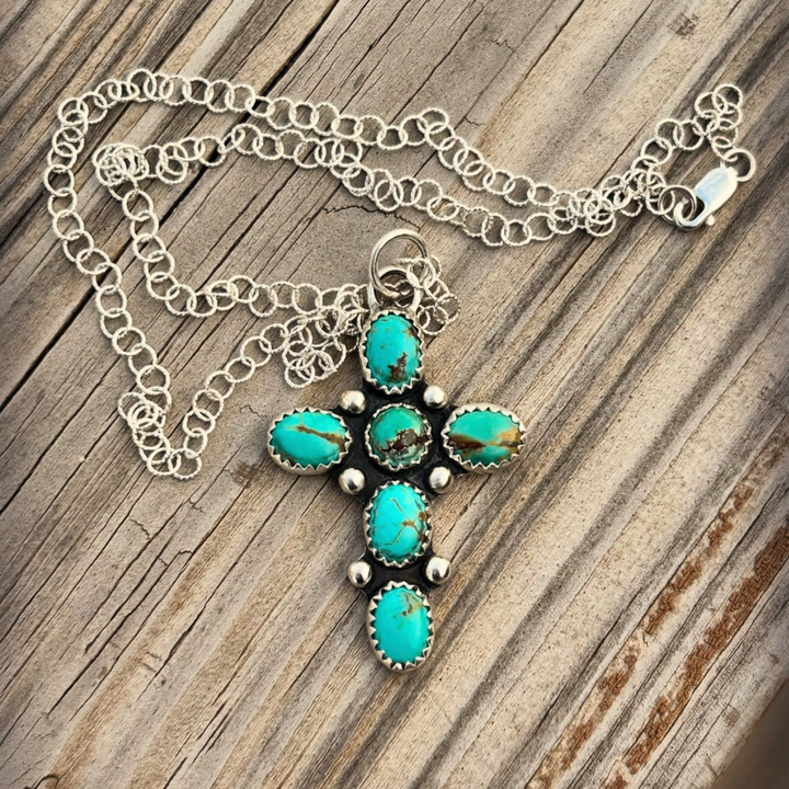 Turquoise + Cross // 16in. Necklace