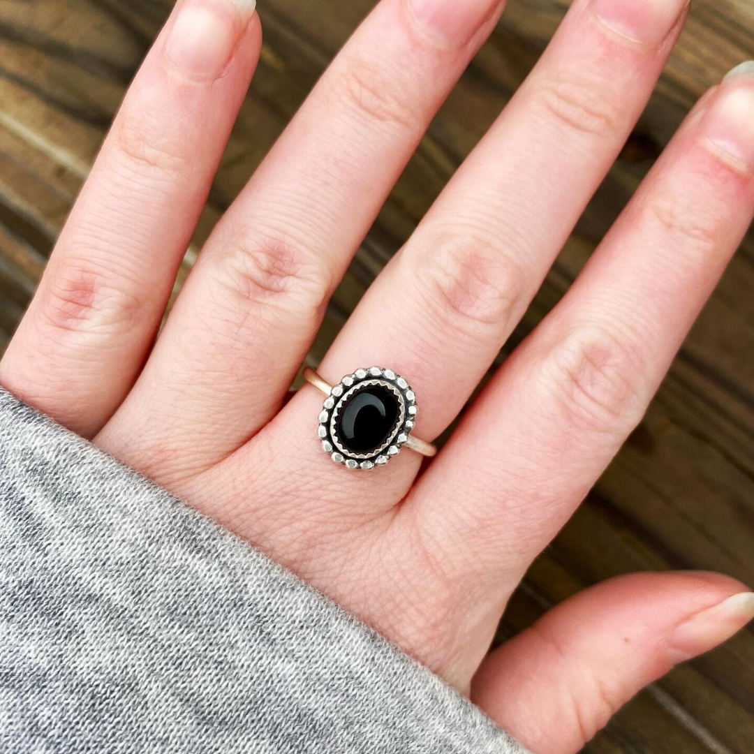 Midnight // Black Onyx Stacking Ring // Made to Order