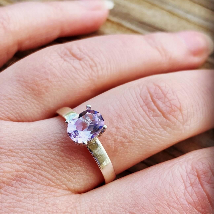 Pink Amethyst Ring // Size 8.5