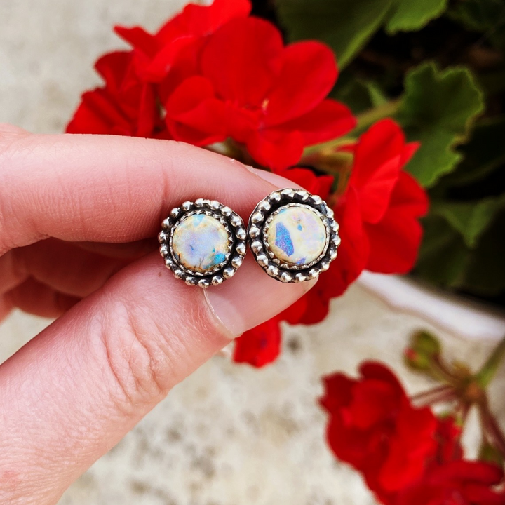 Sterling Opal Earring Studs // Ready to Ship