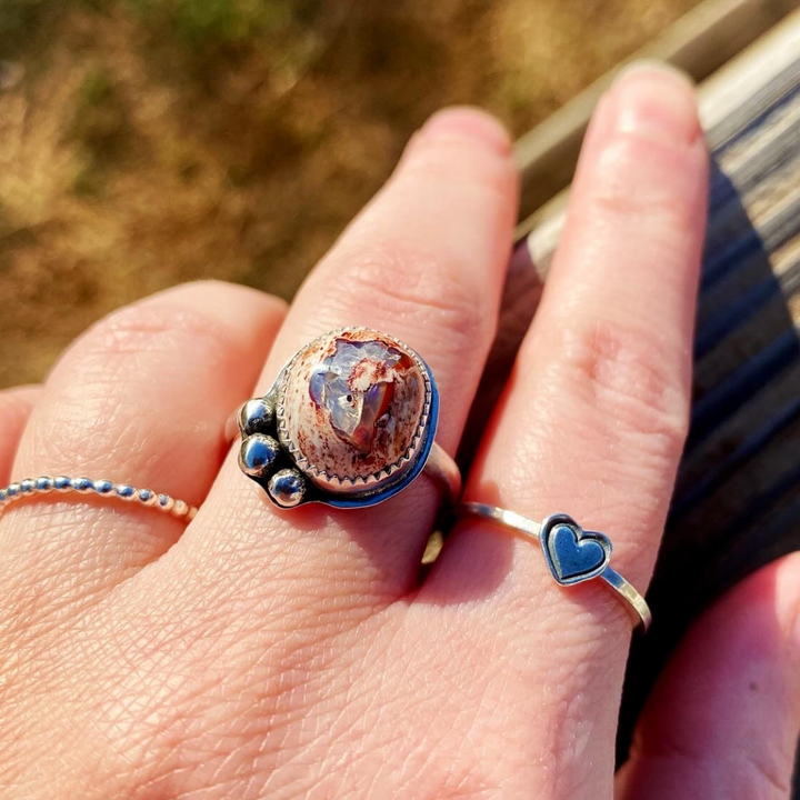 Mexican Fire Opal Ring // Size 8.75