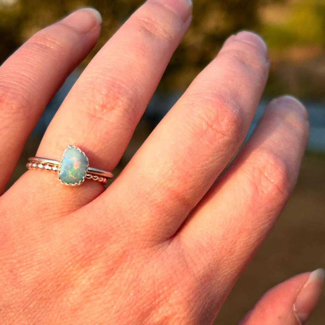 Sold - Australian Opal Ring // Size 6.5 // Custom for Elsie