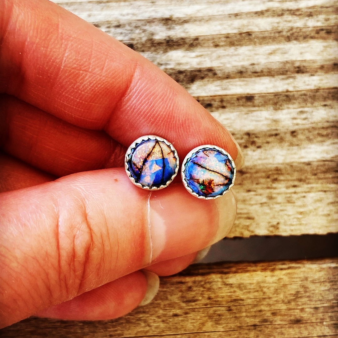 Sterling Opal Earring Studs // Ready to Ship