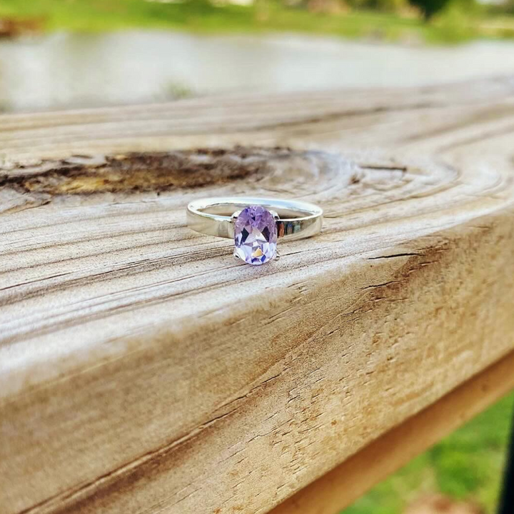 Pink Amethyst Ring // Size 8.5