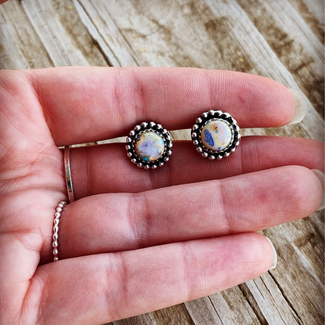 Sterling Opal Earring Studs // Ready to Ship