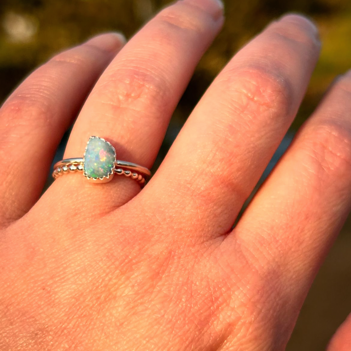 Sold - Australian Opal Ring // Size 6.5 // Custom for Elsie