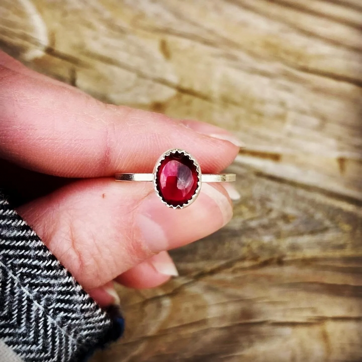 Little Red // Garnet Stacking Ring // Made to Order