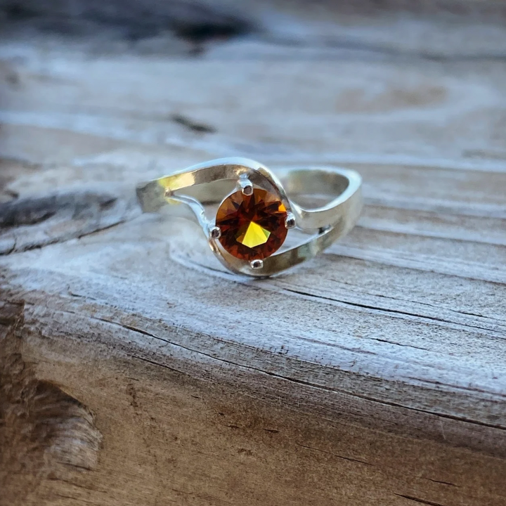 Twisted Citrine Ring // Size 8.5 // Ready to Ship