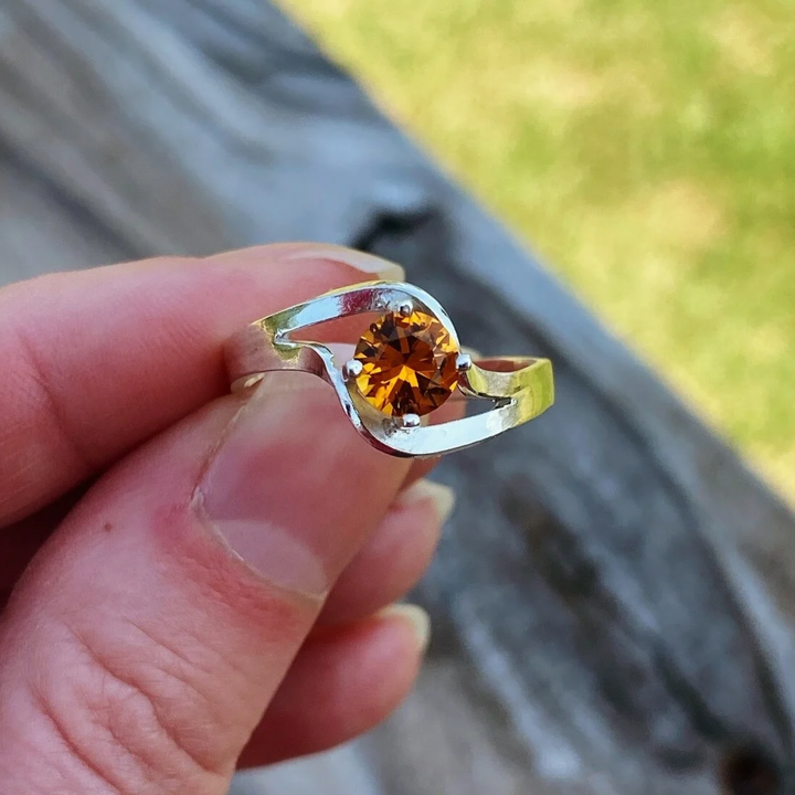 Twisted Citrine Ring // Size 8.5 // Ready to Ship